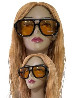 Vince Camuto Black Frame Sunglasses with Amber Lenses